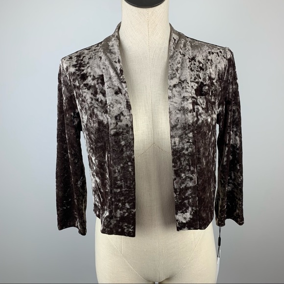 Calvin Klein Jackets & Blazers - Calvin Klein Shiny Velour Cropped Jacket Women’s Outerwear Dressy Small